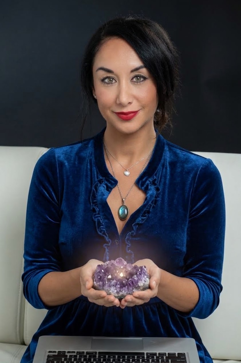 Stefania Nascimbeni con un cristallo